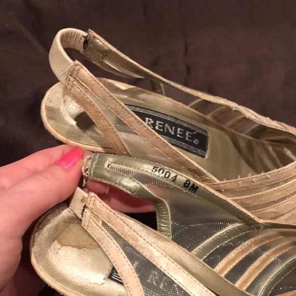 [J. Renee’] Sheer Mesh Creamy Tan Snakeskin Heel 8 - Picture 7 of 8